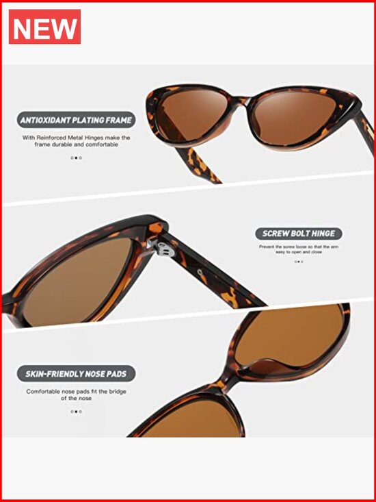 Narrow Retro Cat Eye Sunglasses UV400 Protection Driving Small Chic Trendy main image 4
